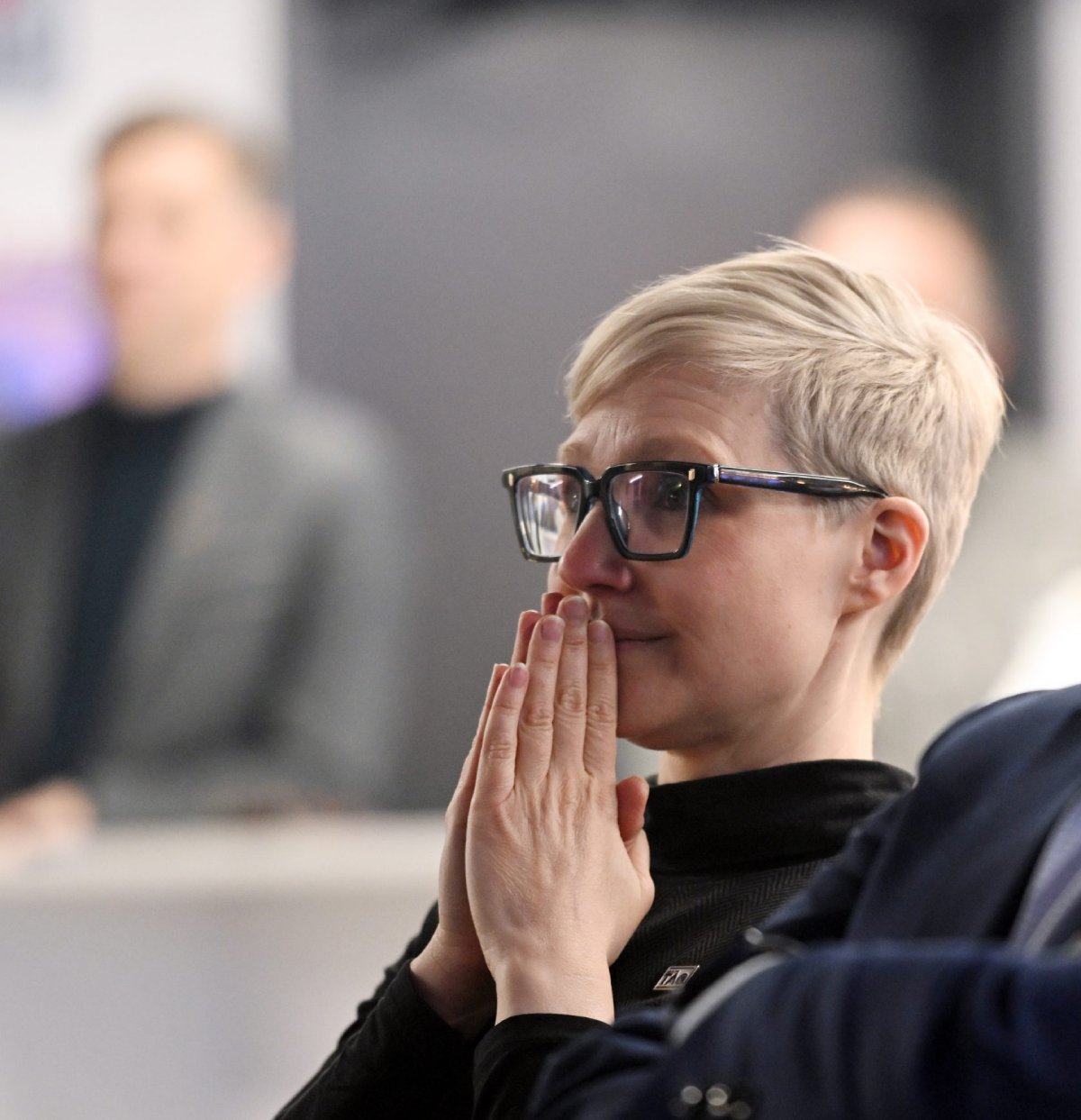 Catherine Morneau, membre du conseil d'administration de Groupe TAQ, émotive lors des échanges dans le cadre de l'entrevue qui a du coeur de Groupe TAQ.